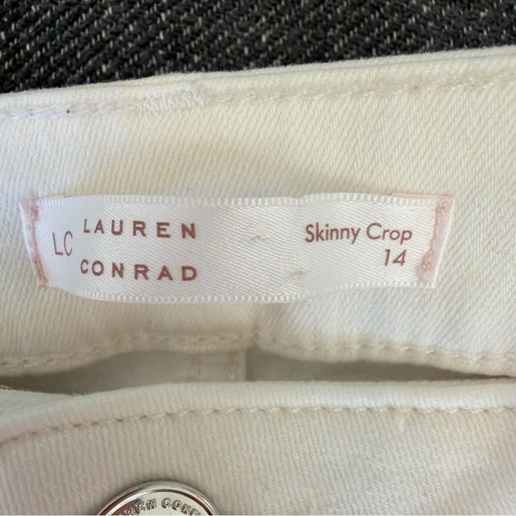 NWT Lauren Conrad Jeans Women’s Size 14 Ivory White Mid Rise Skinny Crop Calf - Picture 5 of 10